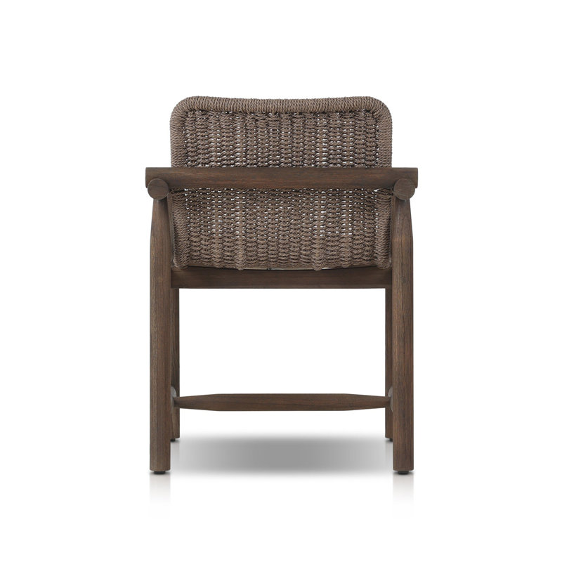 Dume Outdoor Dining Armchair, Dark Gray/Dark Brown