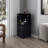 Black Corner Bar Cabinet With Bottle Rack And Open Shelf-804292003