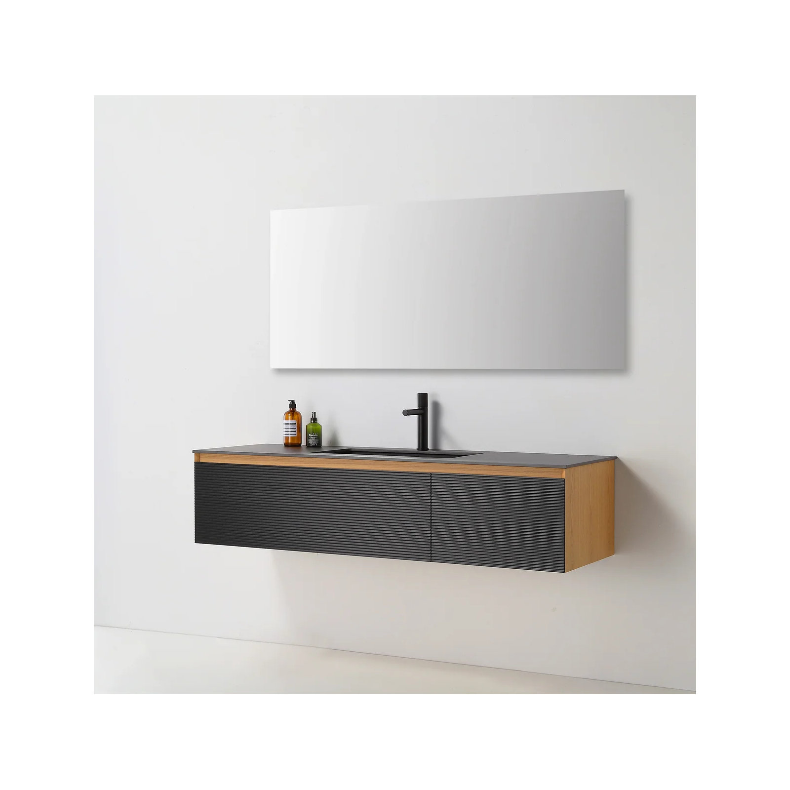 Diella 60'' Single Bathroom Vanity, Matte Black