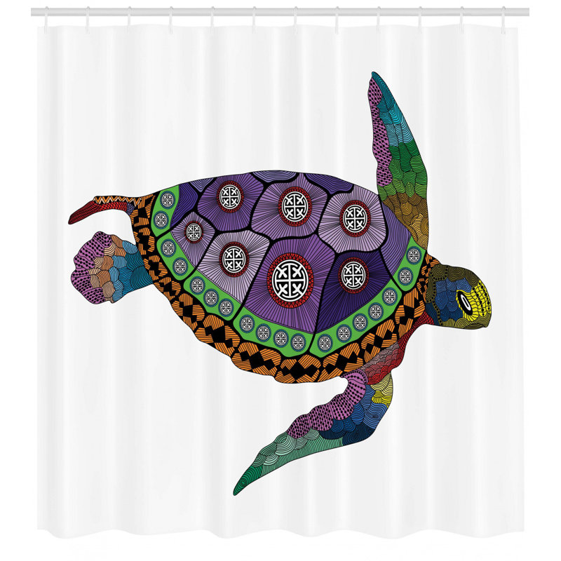  Rideau de douche Sea Turtle, H 84 po x l 69 po