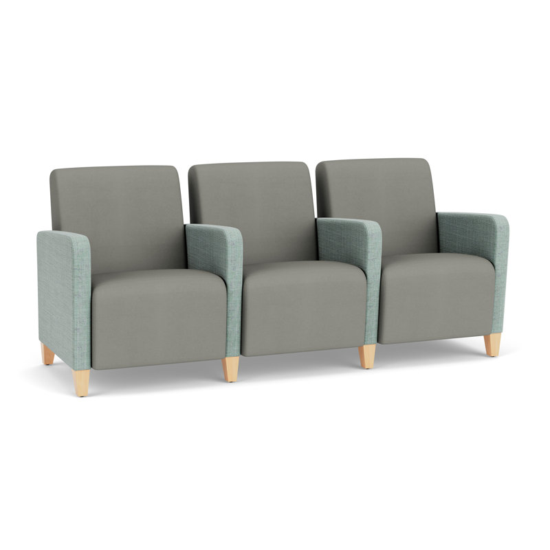 Sièges tandem Ravenna, Bois naturel, Chambray écume de mer / Patriot Plus colombe