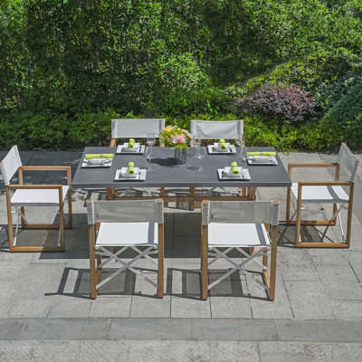7-Piece Folding Aluminium Dining Table Set