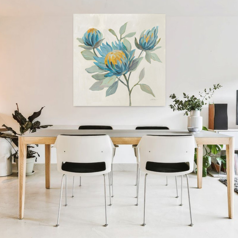 Art floral tropical champ bleu II, H 36 po x l 36 po