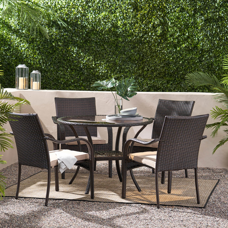 Ensemble repas avec coussins 5 pièces Tahirul, Brun