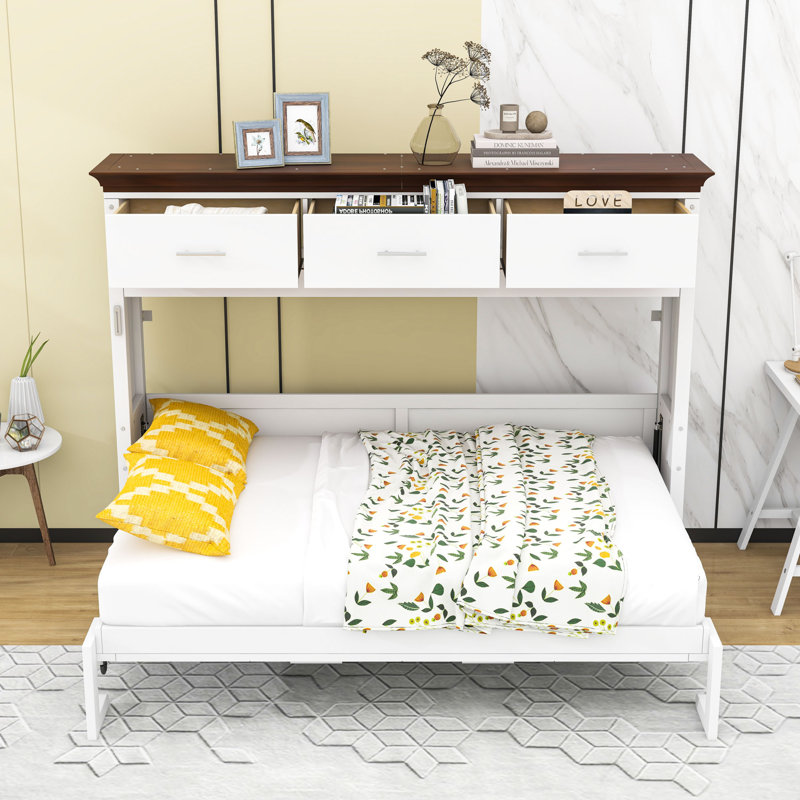 Twin Murphy Bed with Storage Shelves