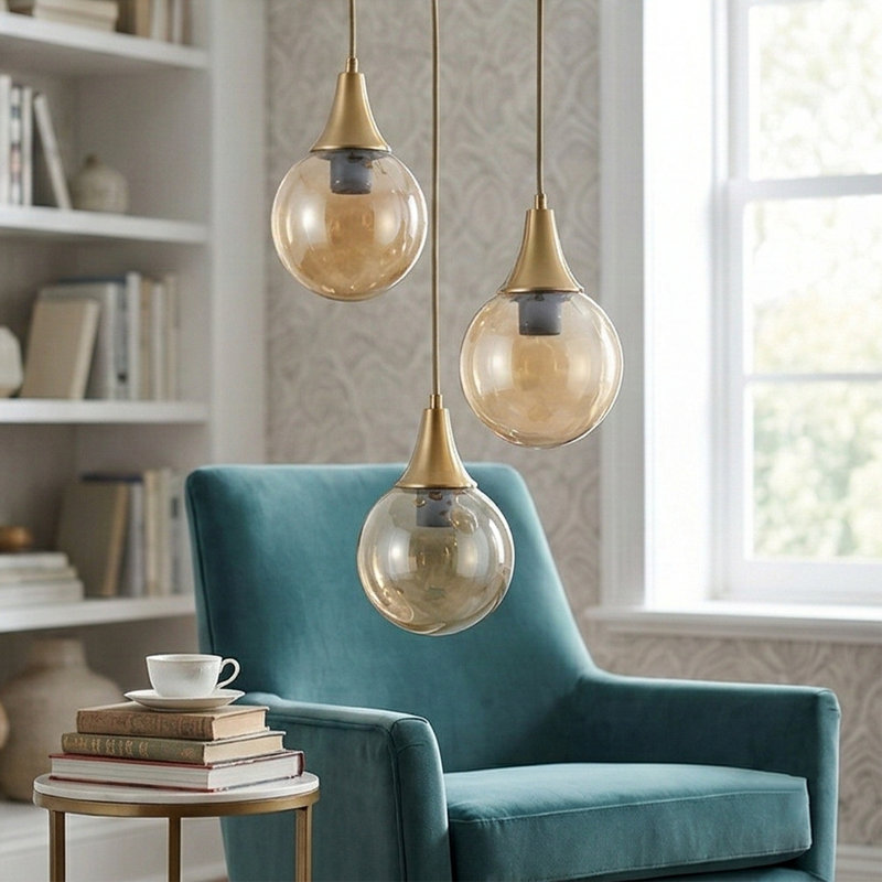 Aurelia Adjustable Height 3-Light Cluster Globe Pendant