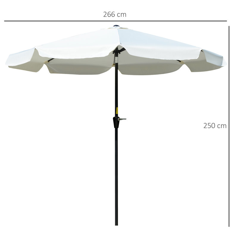 Petersburg 266cm Tilt Market Parasol, White