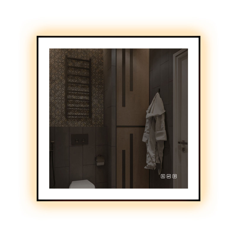 Miroir de salle de bain multifonctionnel éclairé, H 36 po x l 36 po