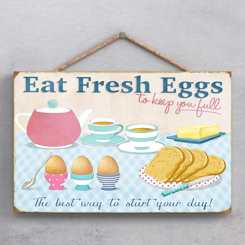 Eat Fresh Eggs - Print on MDF
