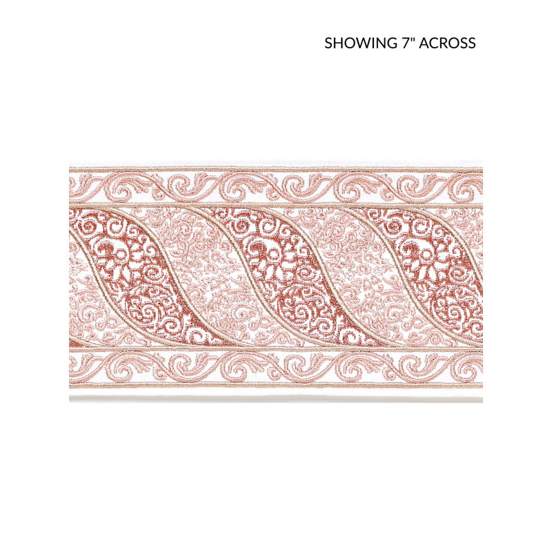 Ruban brodé PAISLEY, Rose française