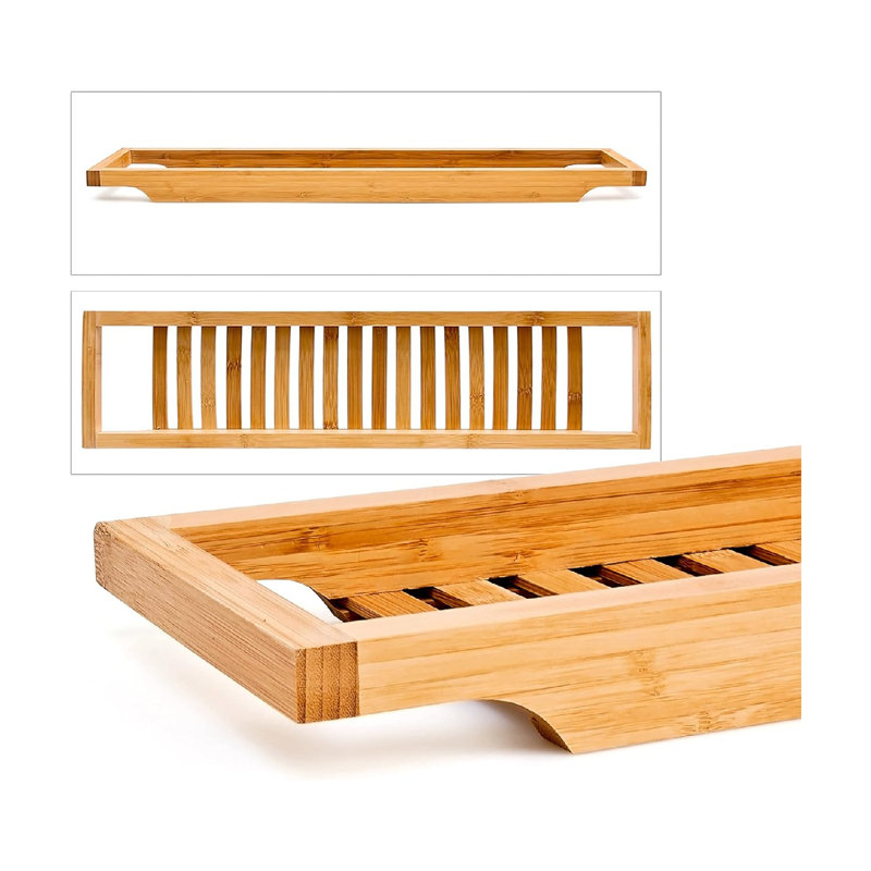 Freestanding Bamboo Bathroom Accessory Tray