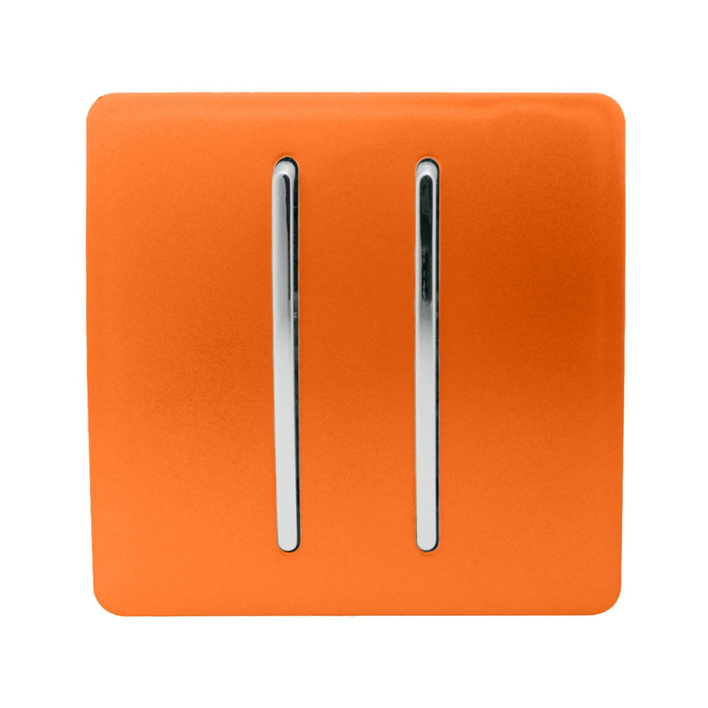 Trendi Switch 2 Gang 1 or 2 way Rocker Light Switch, Orange