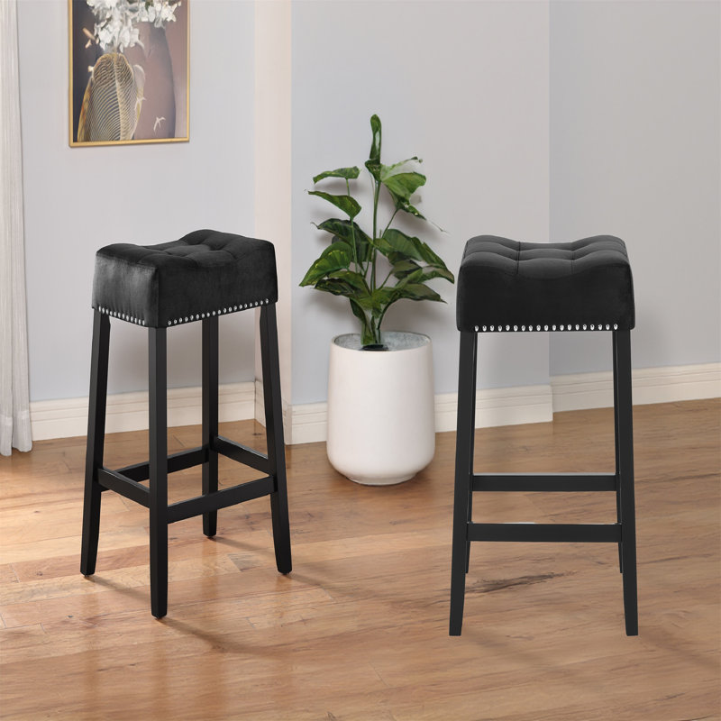 Stylish and Functional Velvet Upholstered Counter Stool for Modern Kitchen and Bar Areas