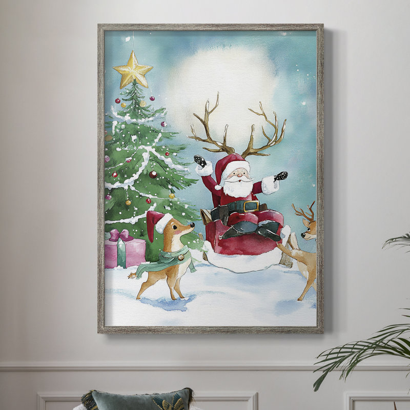 «Christmas Holiday Art DCCLIV», reproduction d'art encadrée - bois massif XMA171276, H 11 po x l 9 po