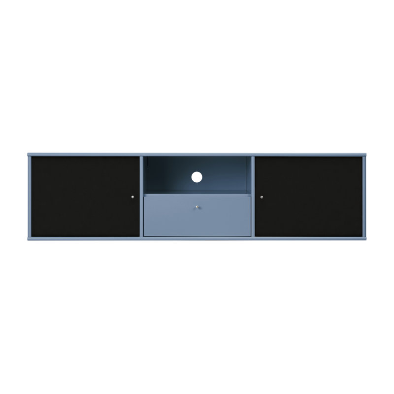 Mistral Unfinished TV Stand for TVs up to 65", Matte Black/Blue