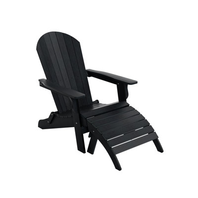 Arrlo Foldable Outdoor Adirondack Chair With Ottoman