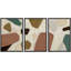 Collage géométrique grunge, formes abstraites, décor bohémien rustique moderne sur toile, 3 pièces-94434012-94434011