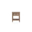 Table de chevet en placage avec finition sable, charge pour tablettes, tiroir et tablette ouverte, 26 po de hauteur sur le dos, utilisation dans la chambre à coucher, hauteur