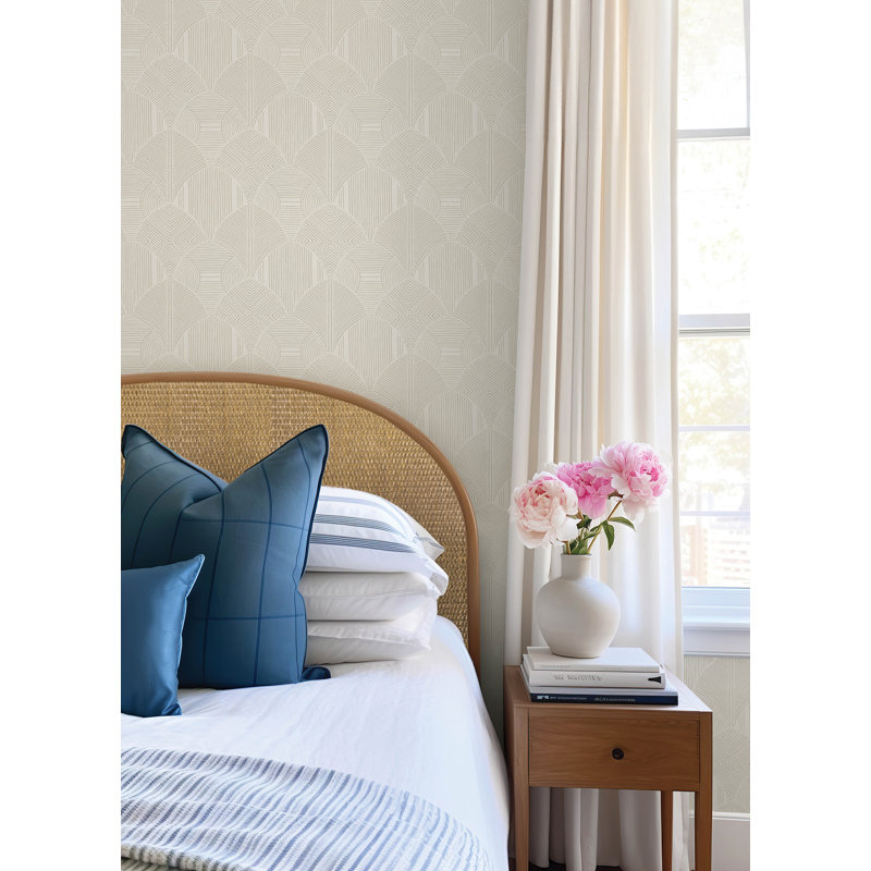 Meyberg Silver Geometric Wallpaper, Ivory