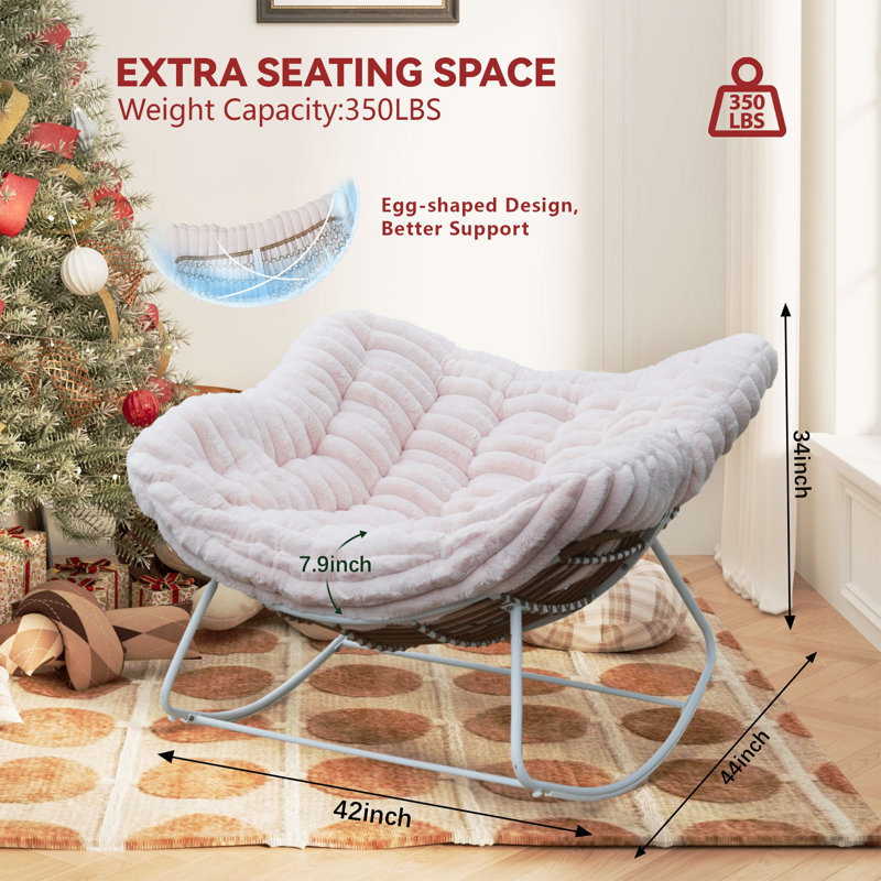 Chaise en osier Rockong, Rose, Bleu
