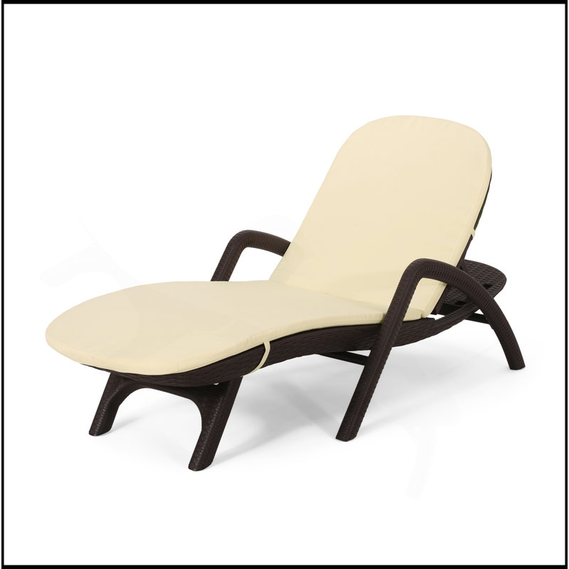 Mikael Chaise Lounge With Cushion, Light Yellow