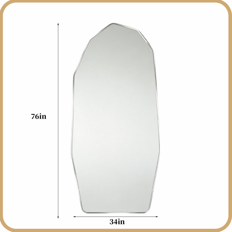 Miroir ondulé pleine longueur, 76" H x 34" W
