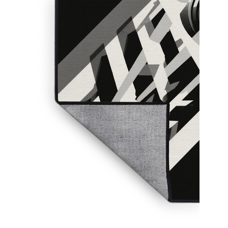 Tapis géométrique moderne lavable à la machine Osnas Studio Lights, 6 x 9