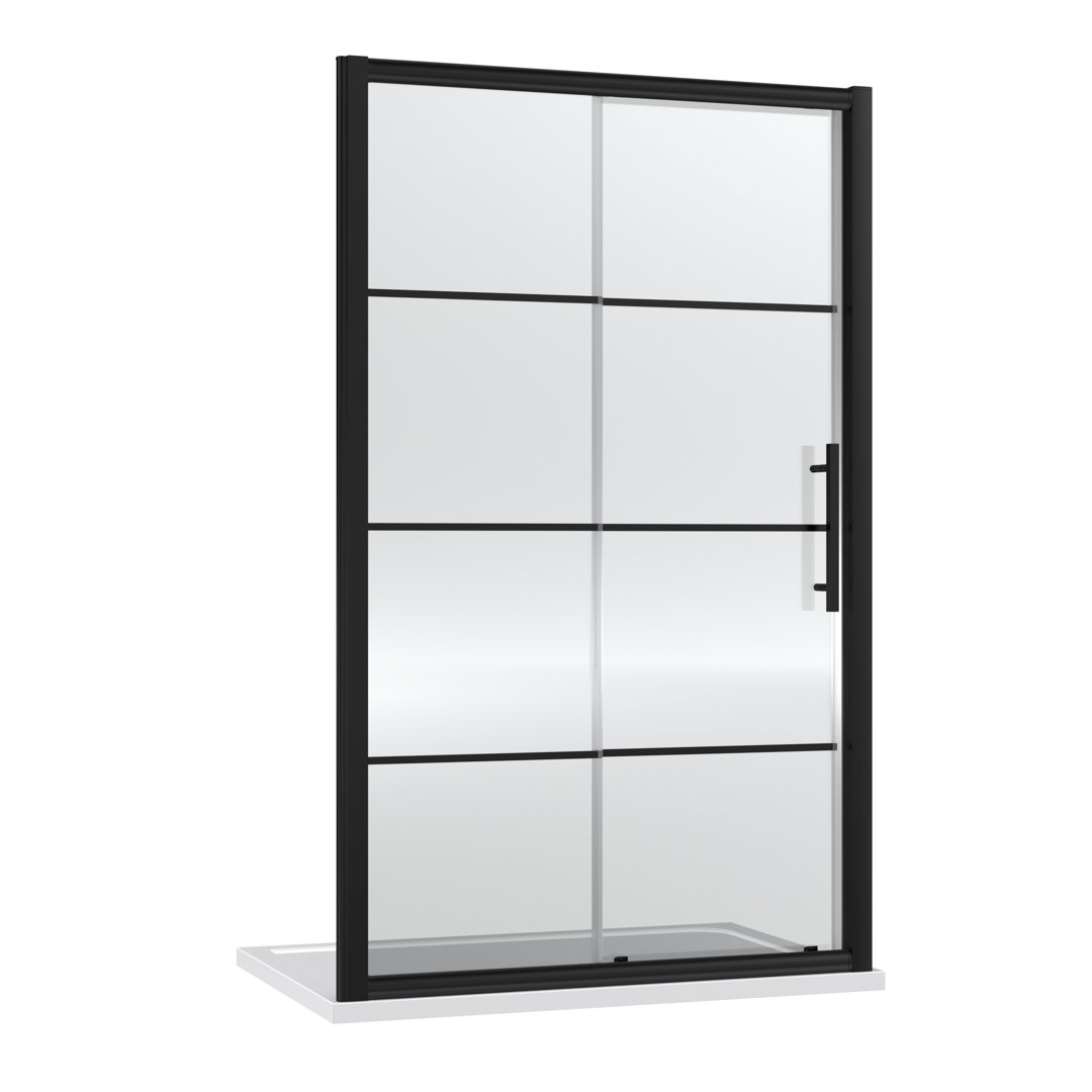 Apex 1950mm H Hinged Semi-Frameless Shower Door with Clear Glass