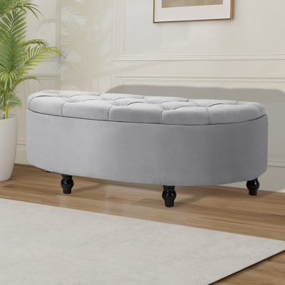 Velvet Upholstered Storage Bench