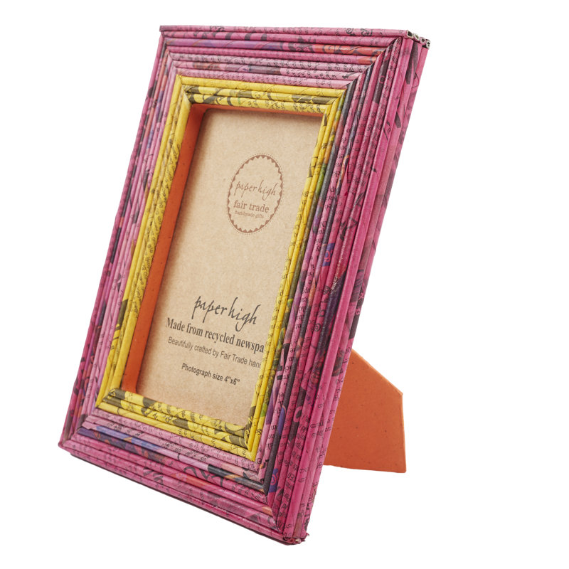 Paper Picture Frame, 10.2cm x 15.2cm, Red/Pink/Yellow