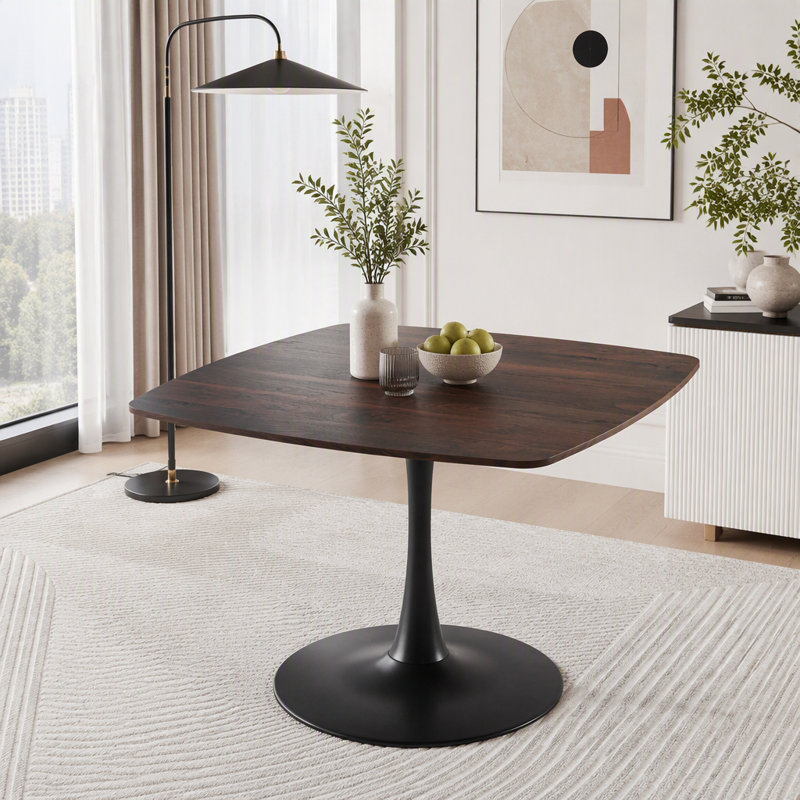 Table tulipe carrée 42 pouces, Walnut