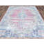 Tapis rose / bleu noué à la main des années 1960 de 6 pi 7 po x 8 pi 7 po Katie-Lea