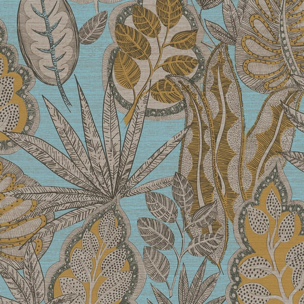 Galerie Flourish Blue Tree Leaf Wallpaper FL61114, Blue
