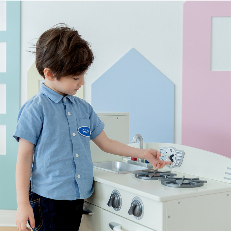 Teamson Kids Little Chef Fairfield Wooden Play Kitchen, White, White