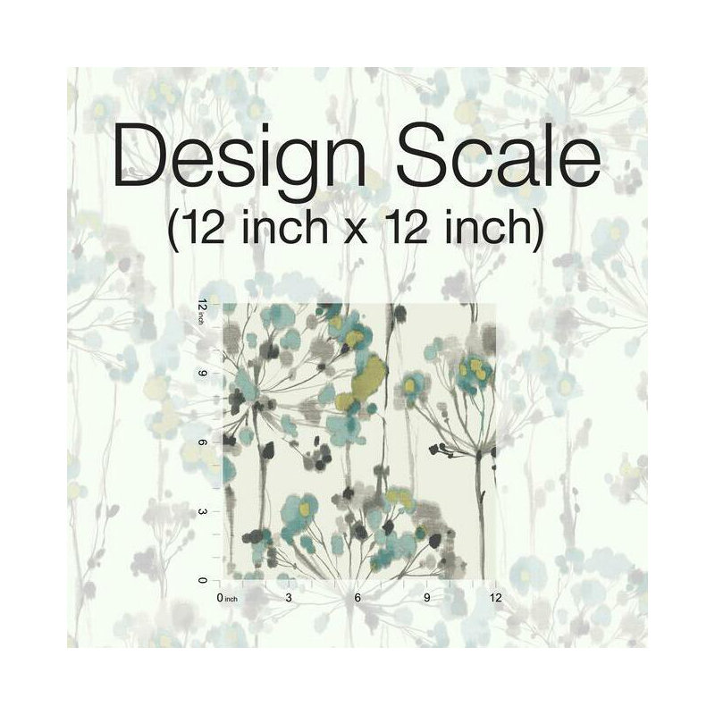 Candice Olson Modern Artisan Second Edition Floral Metallic Wallpaper Double Roll by Candice Olson, Turquiose