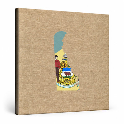 Delaware State Map — Square Canvas Wall Art