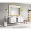 Miroir de salle de bain 48 po x 72 po à DEL, fixation murale avec structure en aluminium, brouillard, 3 modes de couleur, éclairage à intensité variable en continu, bord brossé doré 48 po x 72 po, technologie de brouillard, températures, luminosité réglable