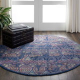 Dalrymple Oriental Purple Blue Area Rug