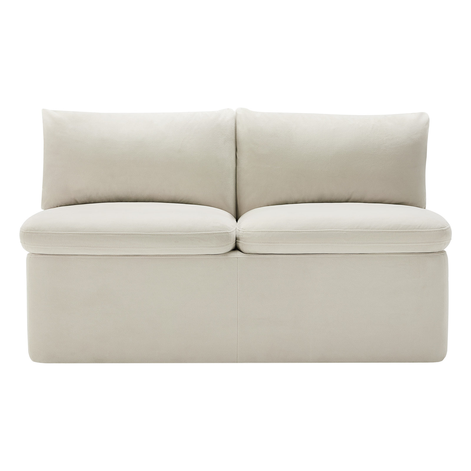 Alayaa 55" Linen Storage Dining Bench, Bella White Velvet