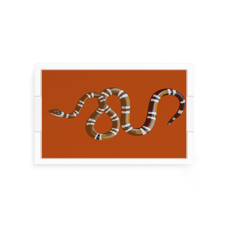 Serpent Acrylic Rectangle Decorative Tray, Burnt Orange, 12.5"W x 7.75"D x 2"H