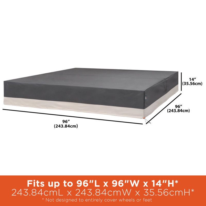 Couvercle de spa Modern Leisure Renaissance, carré 86 po x H 14 po, gris, H 14 po x l 96 po x P 96 po, Gris