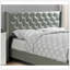 Ensemble de lit double 1pc Ensemble de lit capitonné en similicuir argenté capitonné
