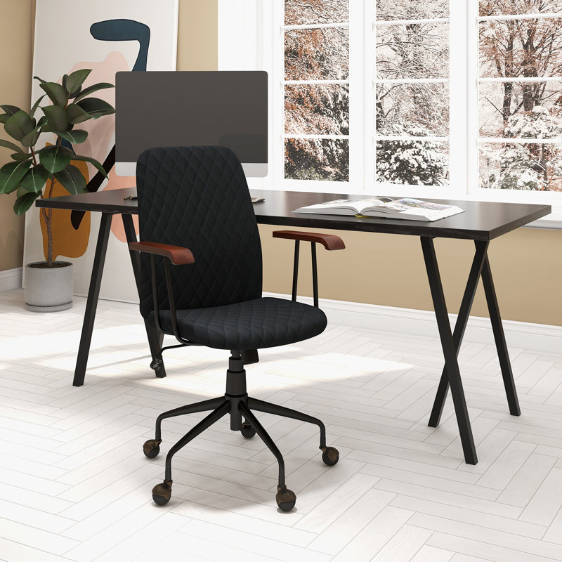 Milaina Velvet Office Chair, Black
