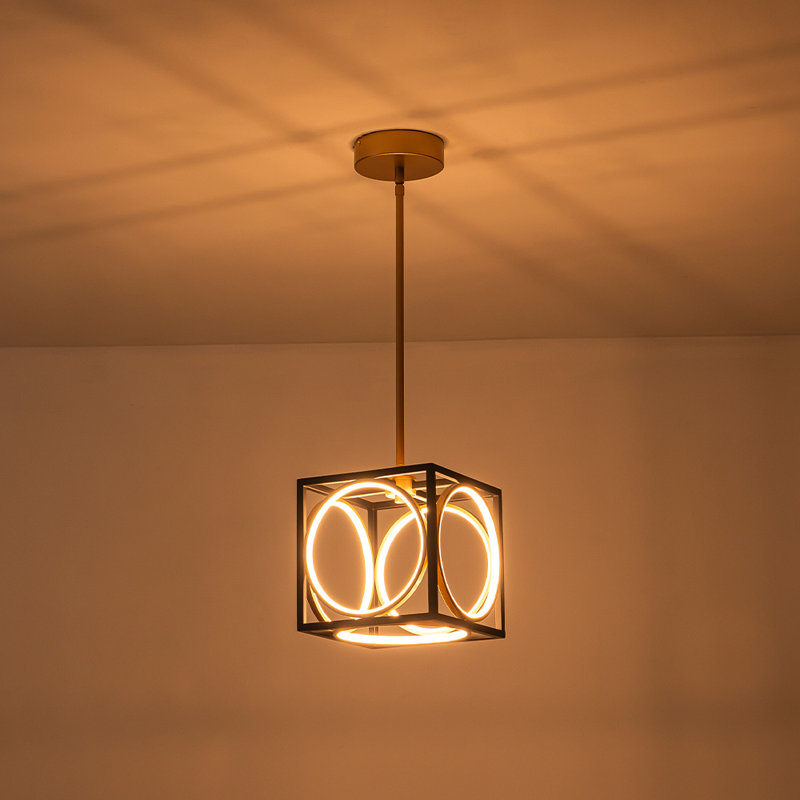 Luminaire suspendu carré carré à DEL à intensité variable