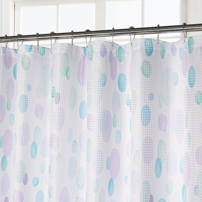 Painter Dots Texture Shower Curtain, Blue/Green