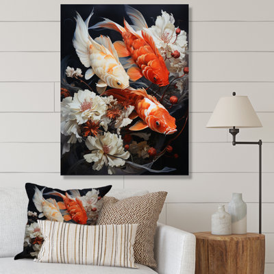 «Fishing Contemporary Koi Fish III», reproduction sur toile
