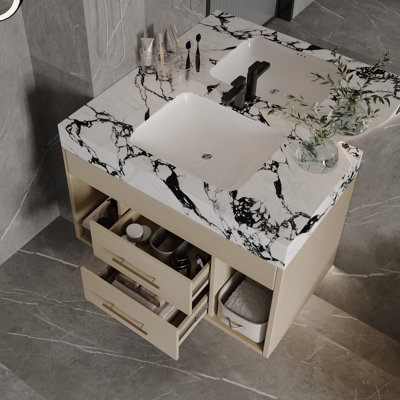 Ensemble de meuble-lavabo mural flottant 29,9 po