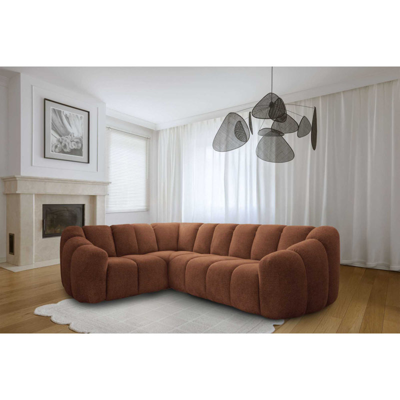 Shell Corner Sofa , Orange, Left Hand Facing