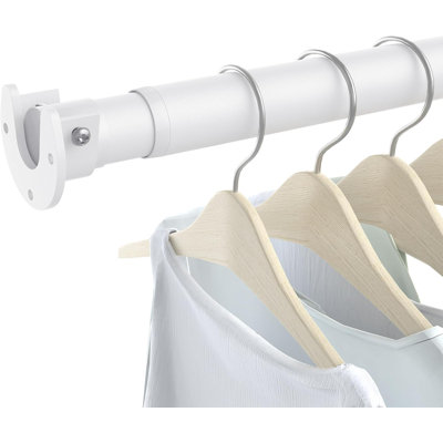 1.3" Matte Steel Stepless Adjustable Closet Rod Heavy Duty 66lbs Hanging Bar for Closet Laundry RV