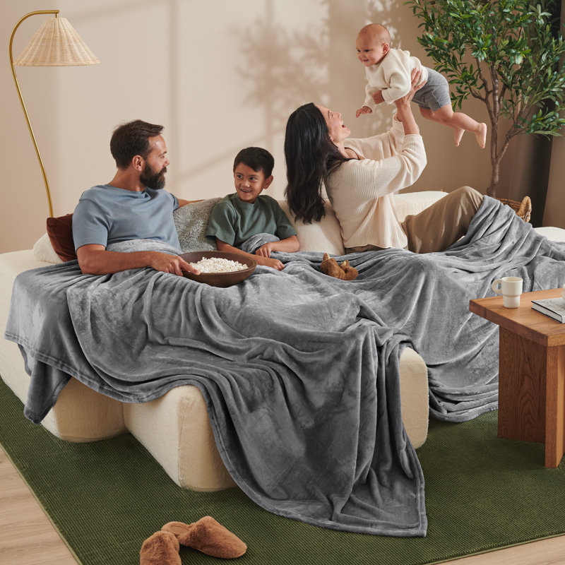 Giant Microplush Blanket, Gray
